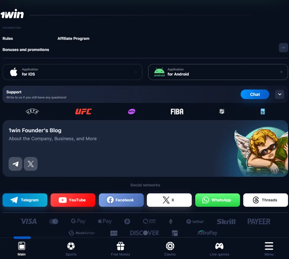 1win mobile app for android