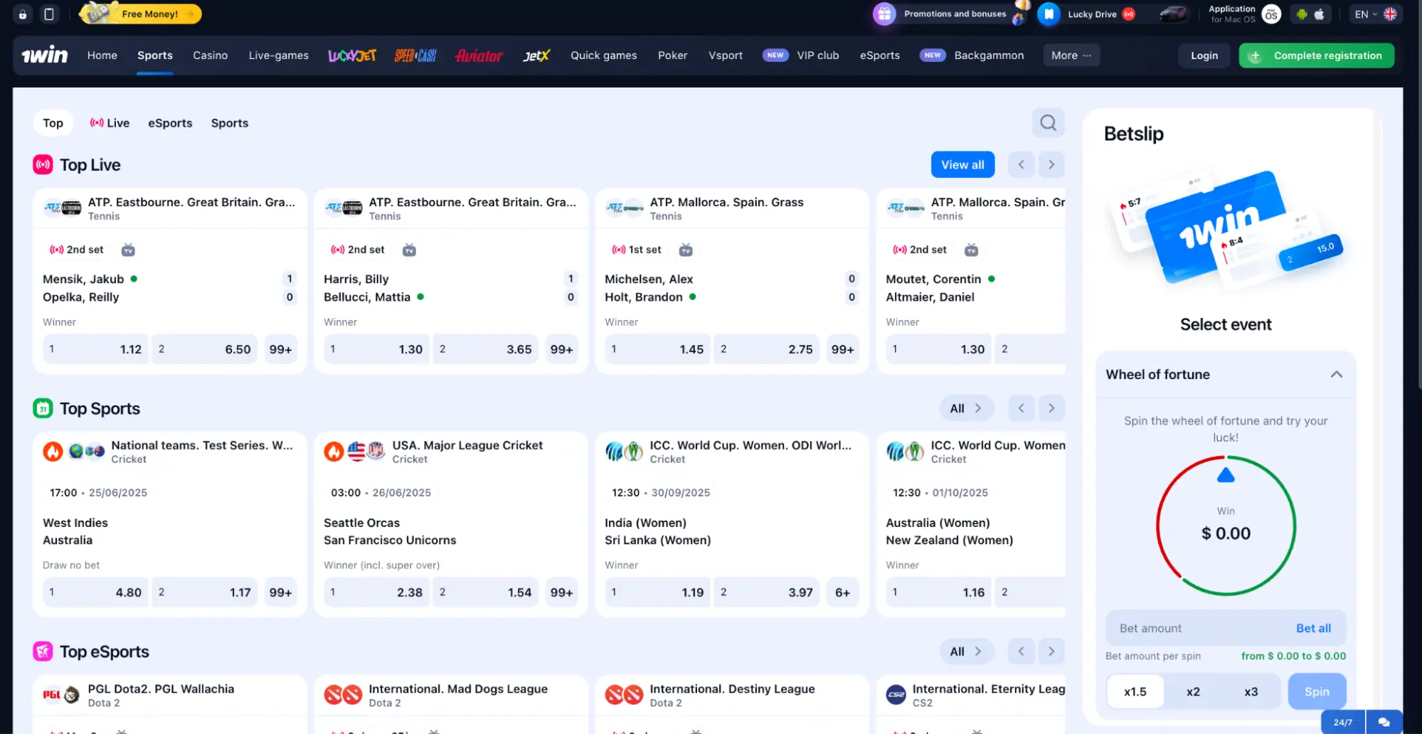 1win sports betting